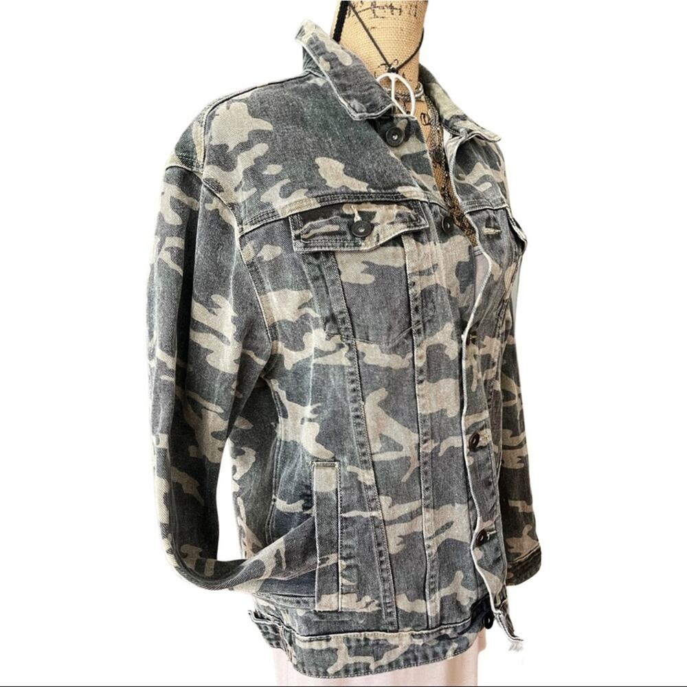 CYPRESS HILL denim jacket men's camo green & gray size MEDIUM - Picture 12 of 14